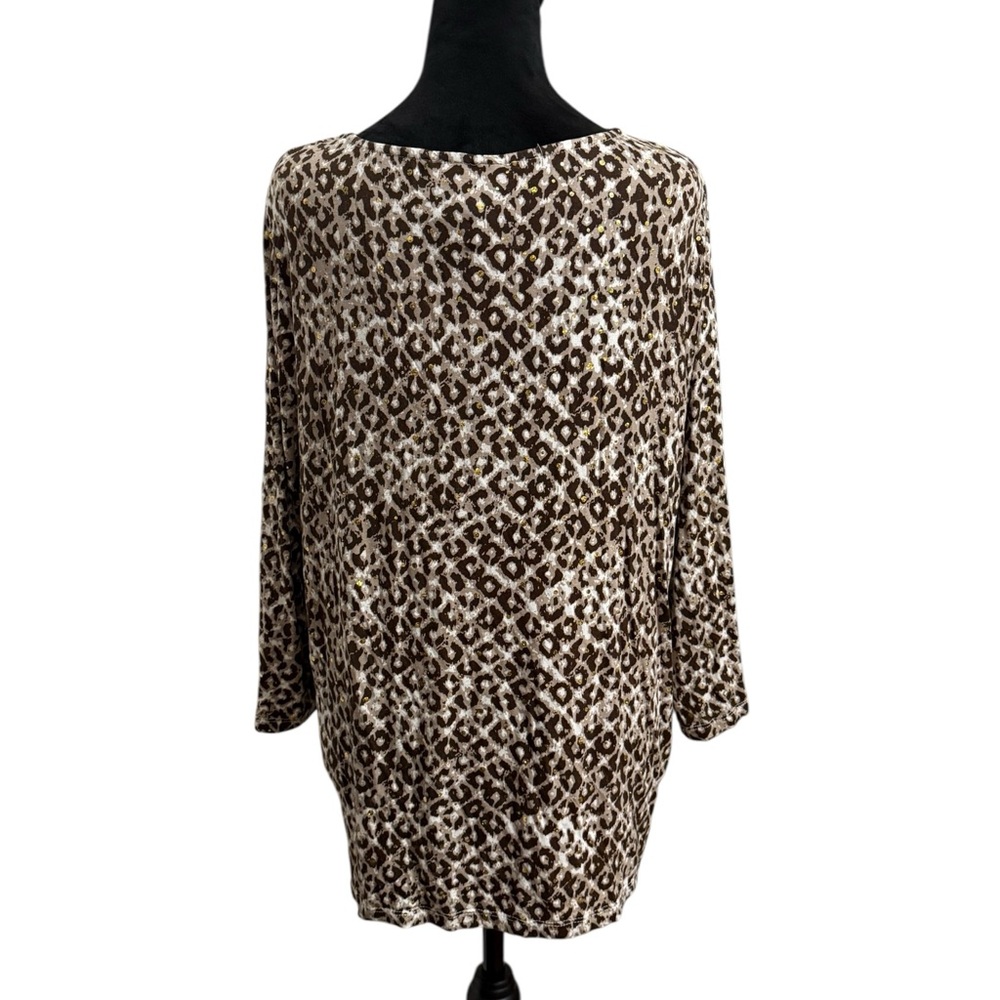 Cathy Daniels Blouse Leopard Print Sequin Embelli… - image 2